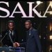 Nigerian singer Burna Boy presents the Sócrates Award to Arsenal and England forward Bukayo Saka at the 2026 Ballon d’Or ceremony in London.