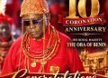 Oba of Benin marks his 10th coronation anniversary