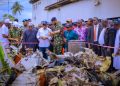 Ondo State Governor Lucky Aiyedatiwa during a visit to the site of the Nigerian Air Force ATR 42 aircraft crash at Igbokoda on October 5, 2026
