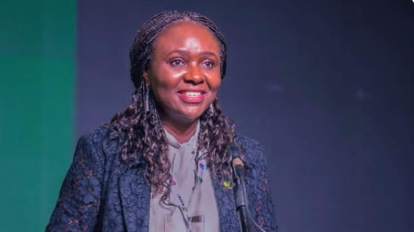 NUPRC Chief Executive Officer, Oritsemeyiwa Eyesan, speaks during the commission’s fifth anniversary celebration in Abuja, where she announces the 2026 oil licensing round offering 40 blocks to investors.