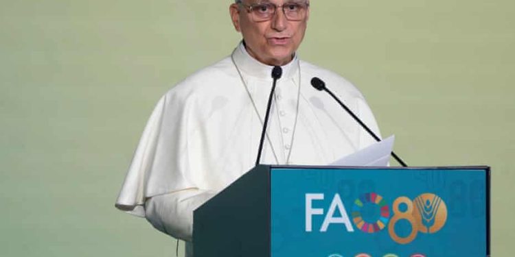 Pope Leo XIV calls for global action to end hunger and warns against using food as a weapon of war or political pressure.