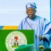 President Bola Tinubu speaks during the inauguration of the APC Presidential Campaign Council in Abuja.