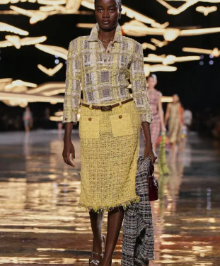 Rachel Ojuromi at her Chanel debut durin 2027 Paris Fashion Week