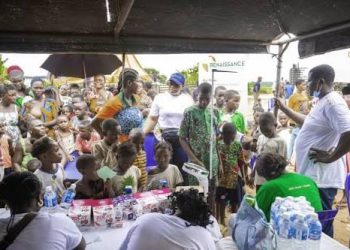 Residents receive free medical services during a five-day healthcare outreach organized by Renaissance Africa Energy