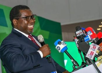 INEC Chairman, Joas Amupitan at a World Press Conference in Abuja.