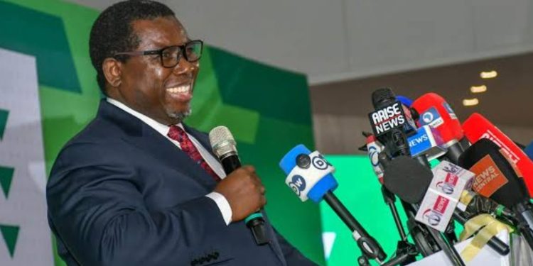 INEC Chairman, Joas Amupitan at a World Press Conference in Abuja.