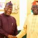 President Bola Tinubu with his campaign coordinator, Abdulaziz Yari at the Presidential Villa on Friday.