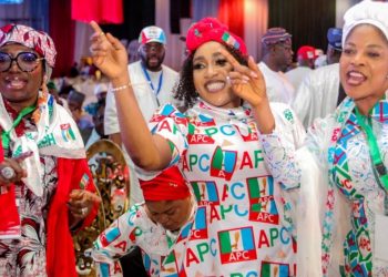 Director, Women Mobilisation, Dr Betta Edu and other women leaders at the inauguration of APC Presidential Campaign Council in Abuja