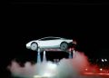 Tesla’s new Roadster sports car prototype displayed during its unveiling at a SpaceX testing facility in Texas.