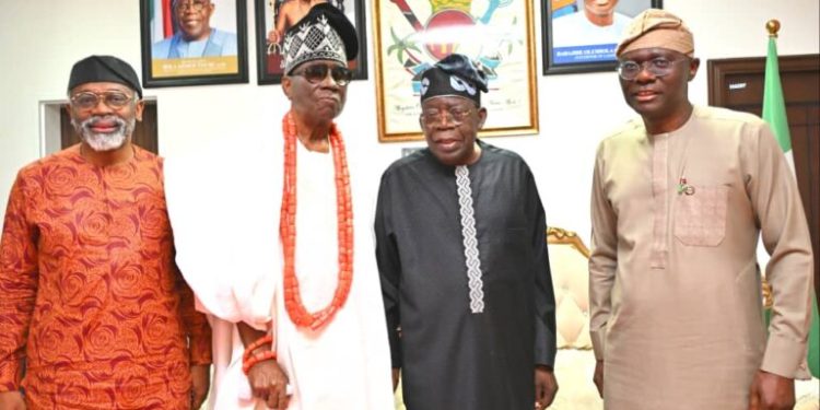 President Tinubu visited Oba of Lagos on Sunday