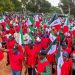 Members of the Nigeria Labour Congress and Trade Union Congress during a previous protest, as the unions warn of possible nationwide industrial action over petrol prices, minimum wage and other workers’ demands.